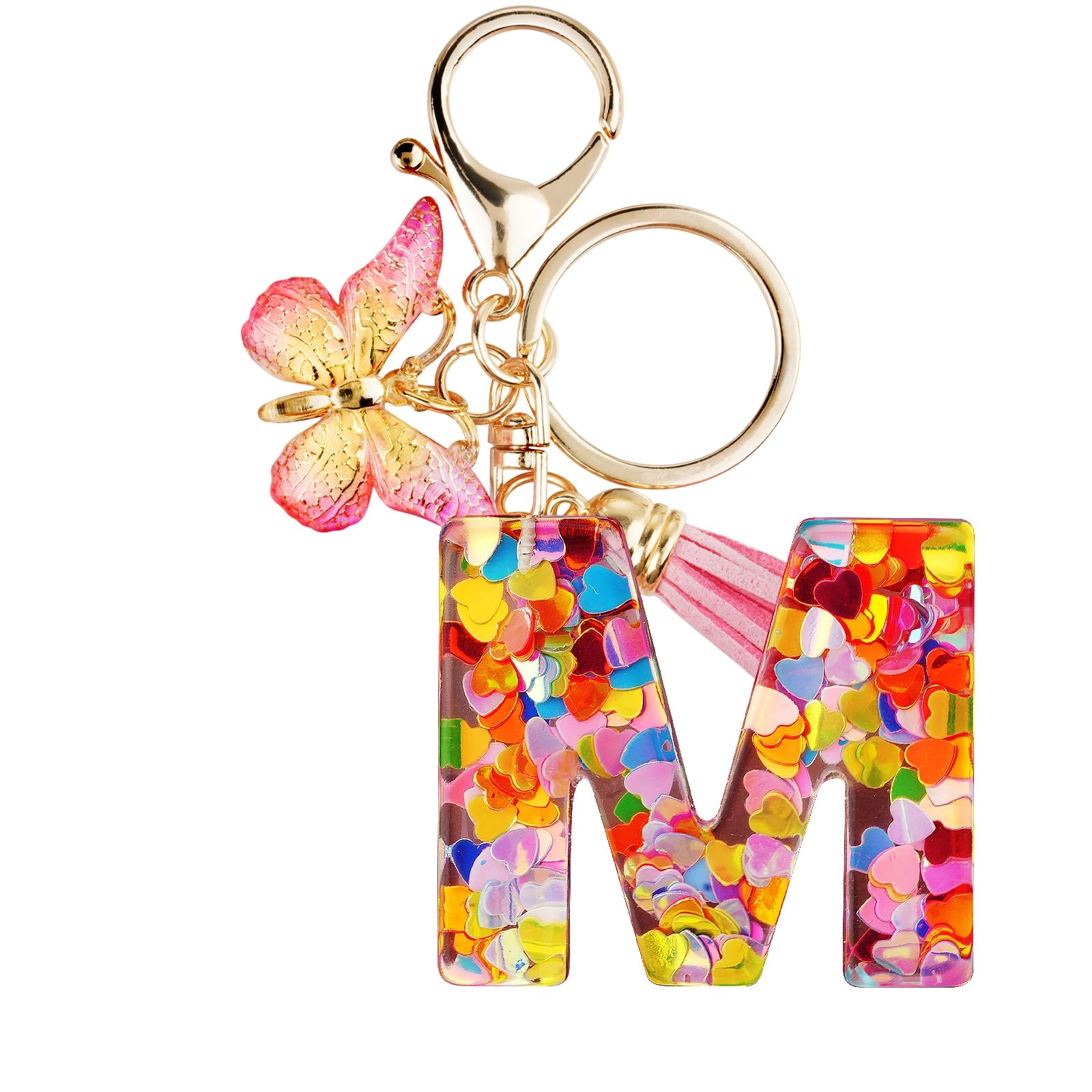 Initial Letter Keychain - Butterfly