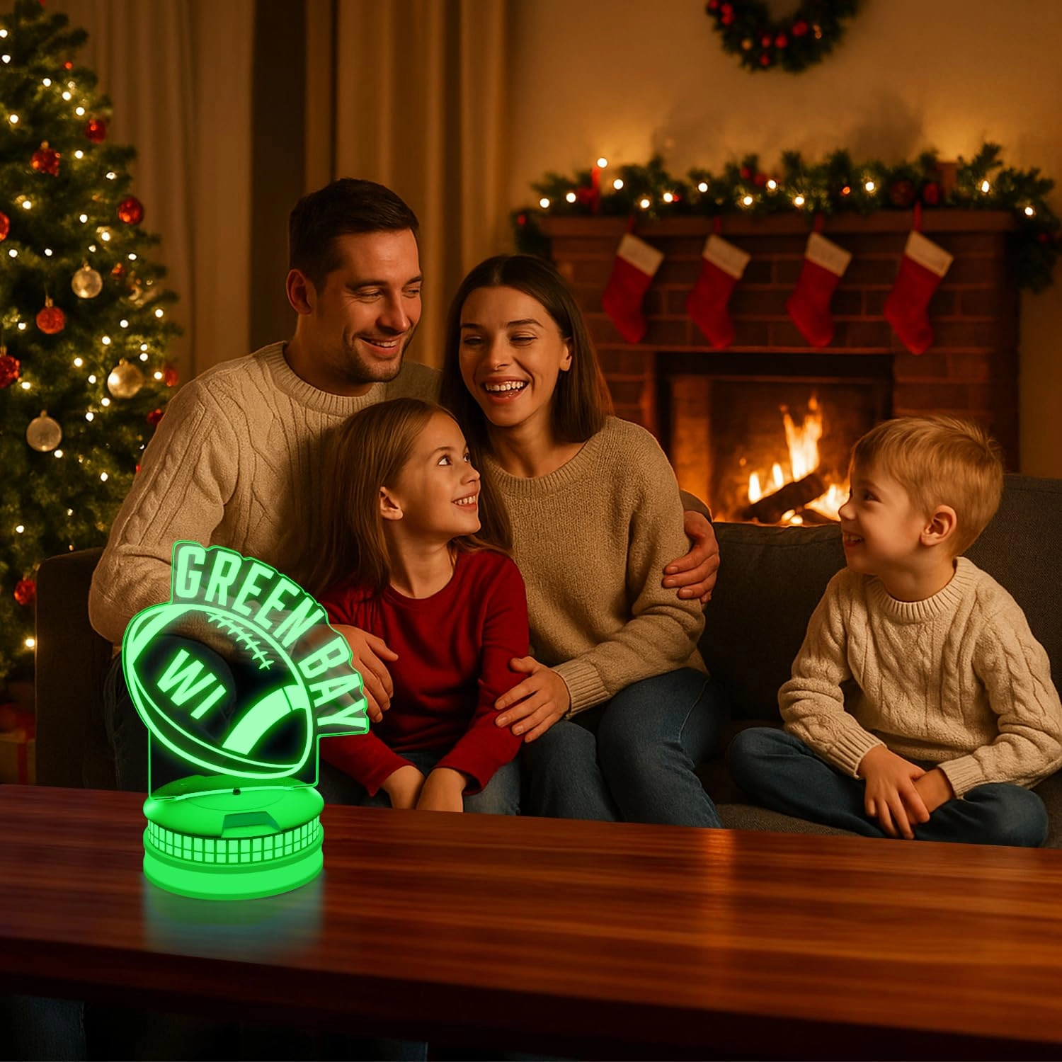 3D Football Green Bay Night Light - USB Green Bay Multicoloured#2