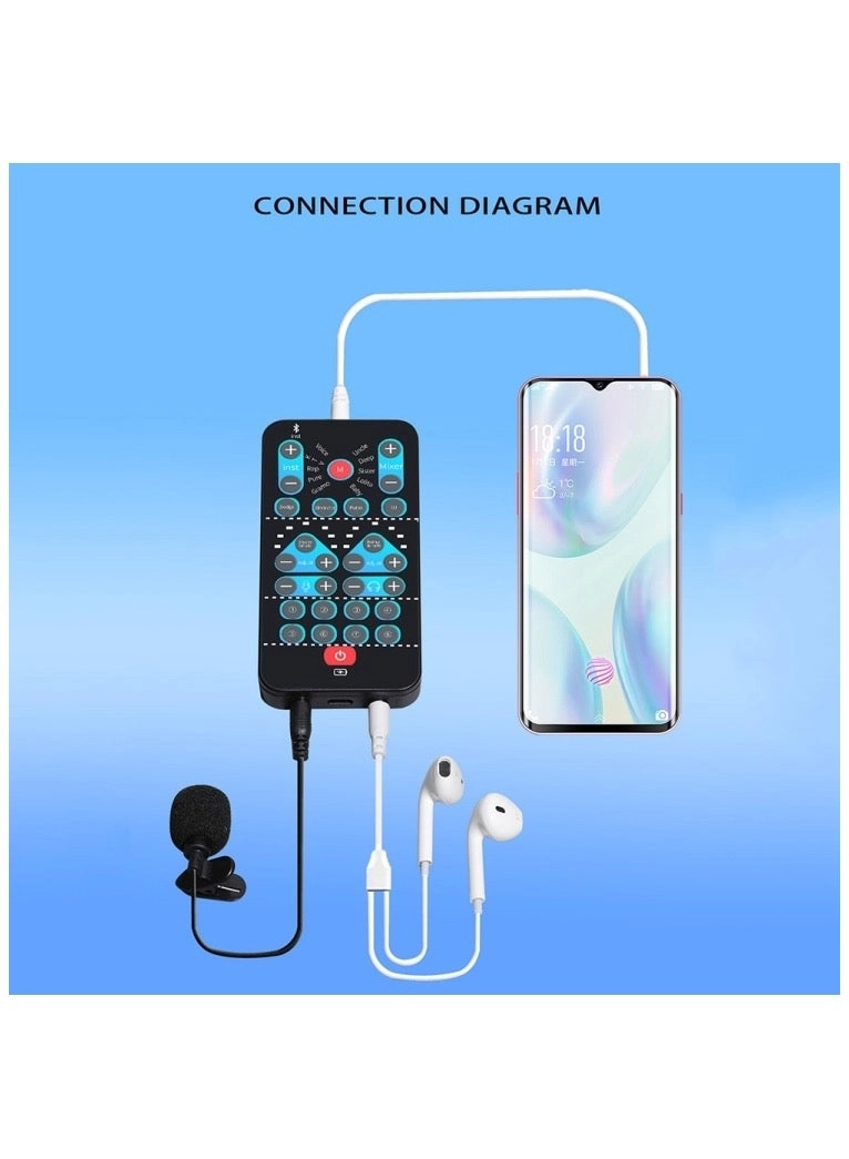 Mobile Computer Sound Card Mini Voice Changer Wireless Microphone