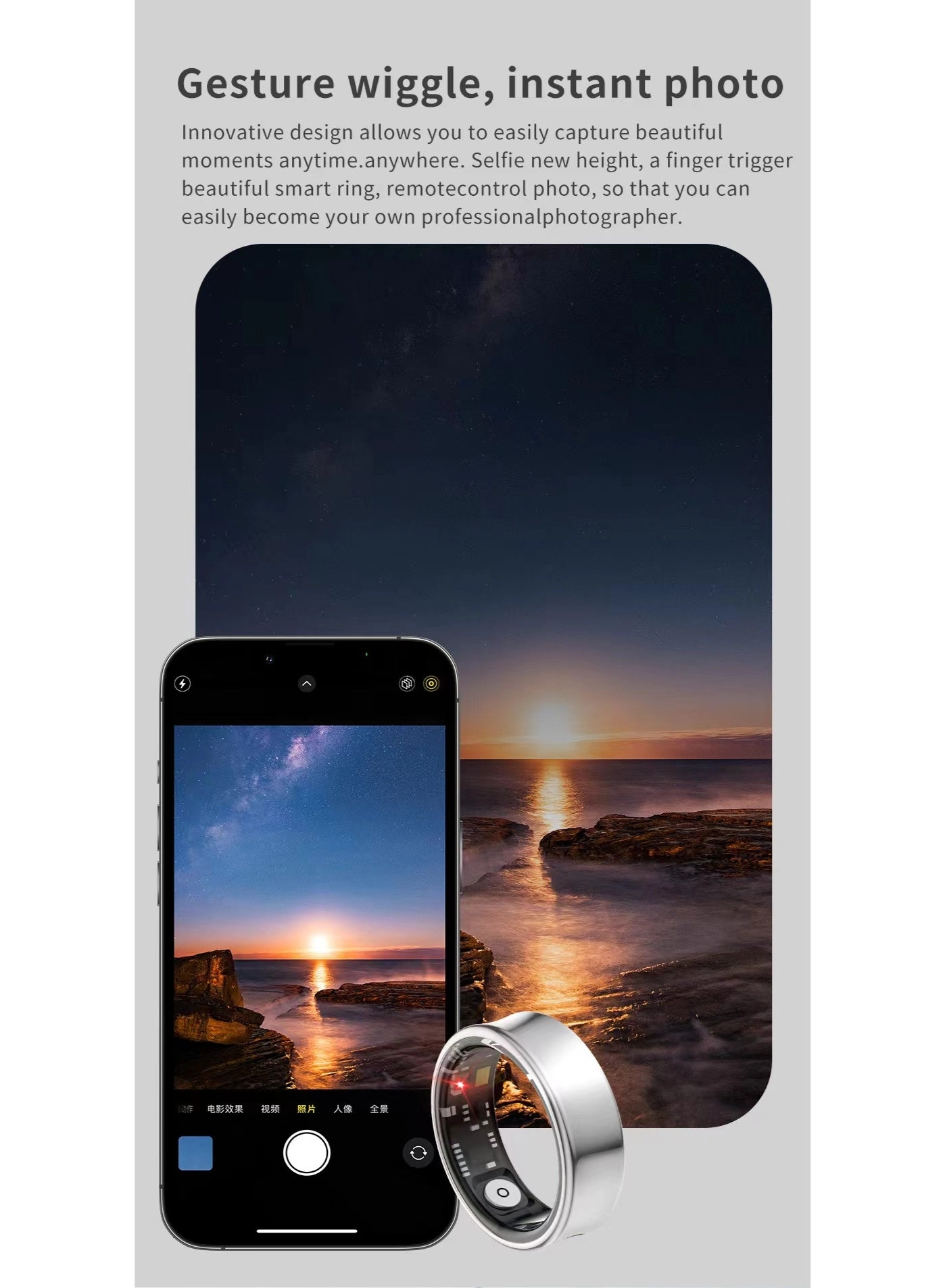 Smart Health Ring - Gold 24-hour Health Monitoring