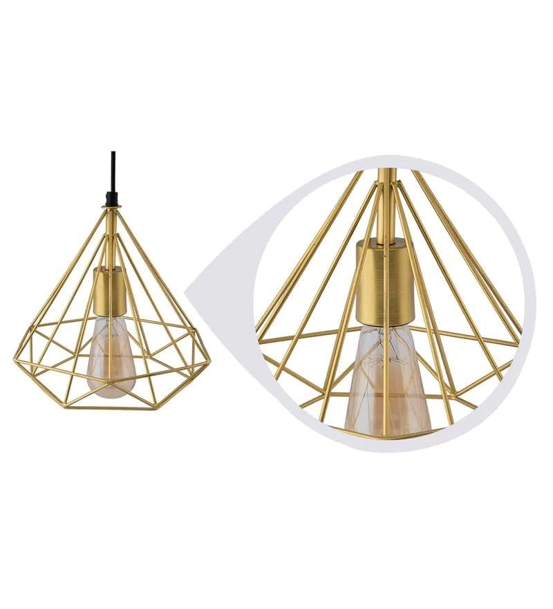 Designer Single Pendent Hanging Chandelier - Golden Without Bulb