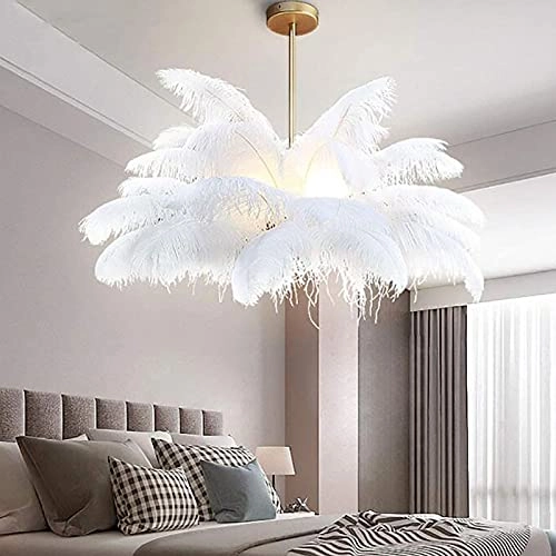 Feather Chandelier - E14+LED Pink 100*65cm