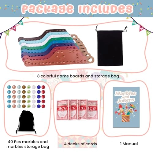 Jokers and Marbles - Wooden Multicolored