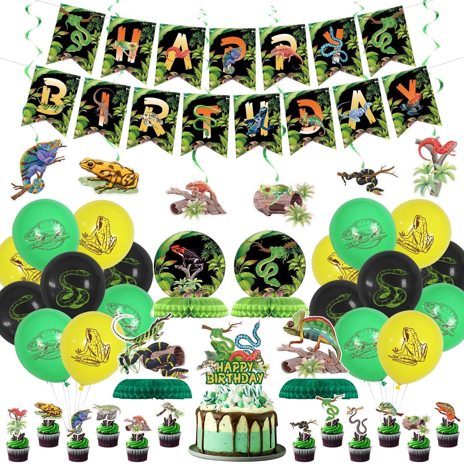 ptecdrots Reptile Party Decorations - 1.0 count Birthday