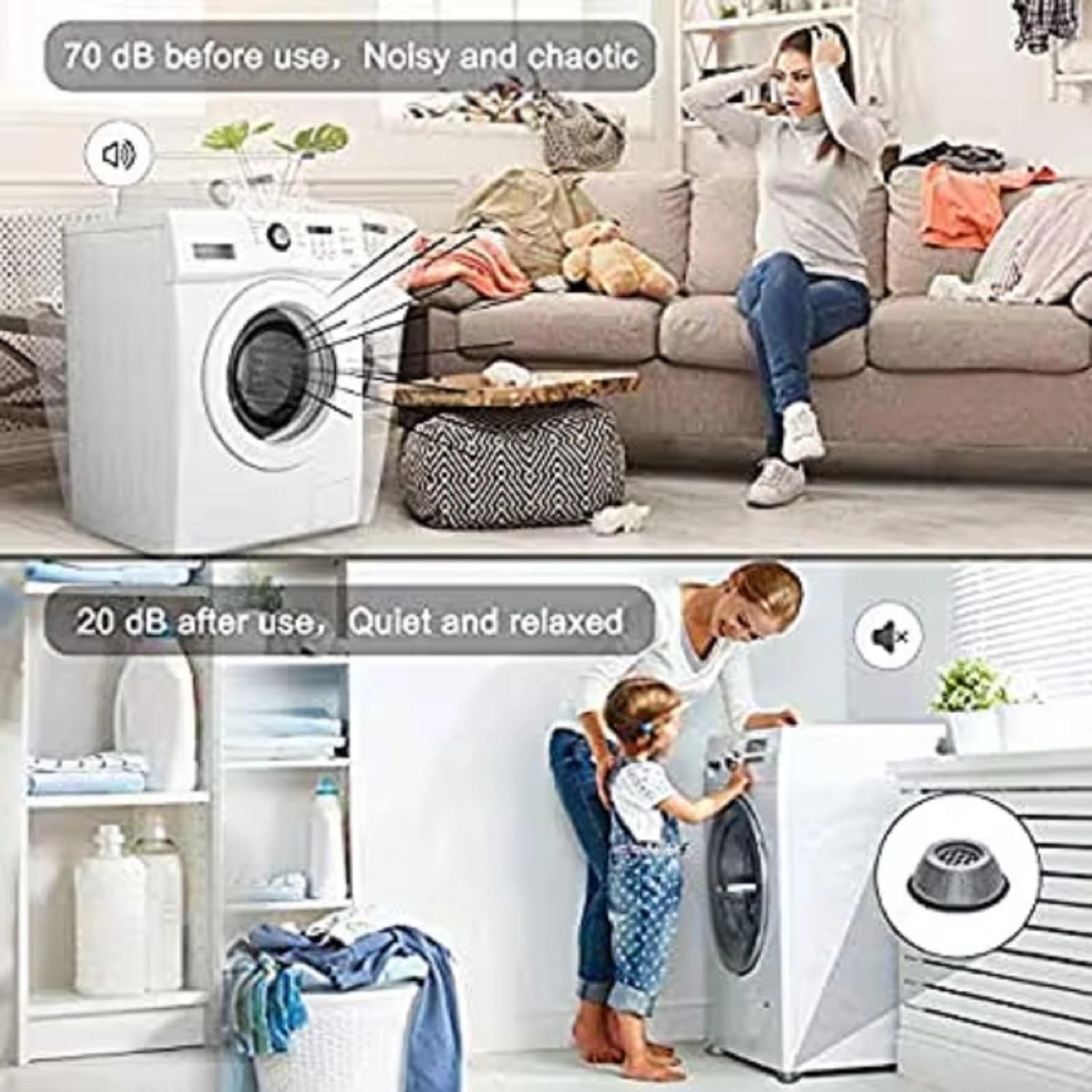 Washing Machine Pads - Shock and Noise Cancelling 4 Pcs Anti-Vibration