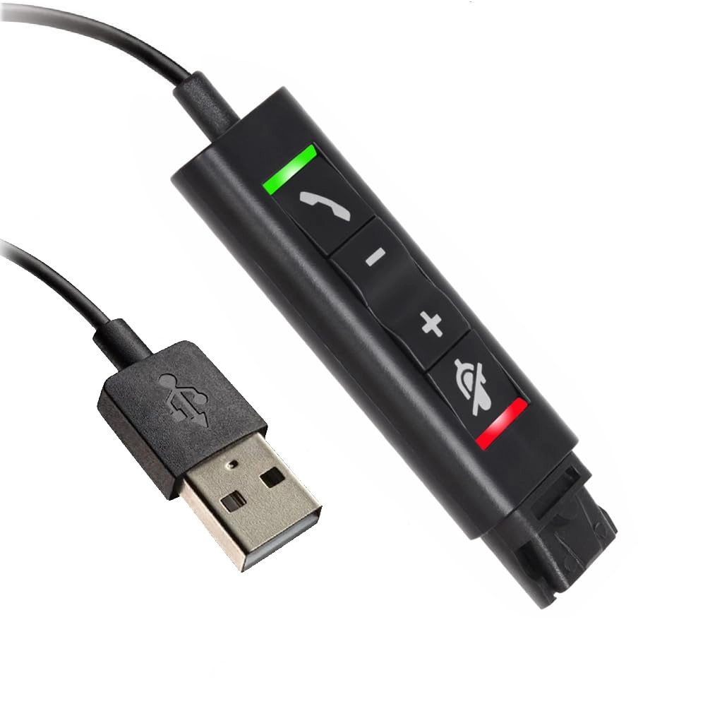 VoiceJoy QD USB Adapter Cable for Headphone - Noise Cancellation and Echo Management