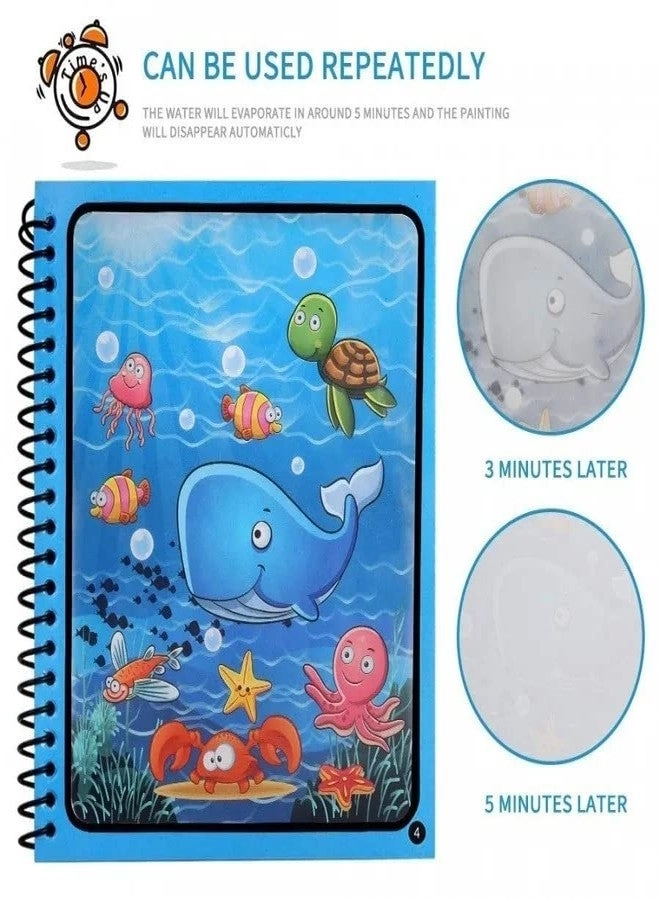 Magic Water Coloring Doodle Book - Magic Pen Reusable Quick Dry