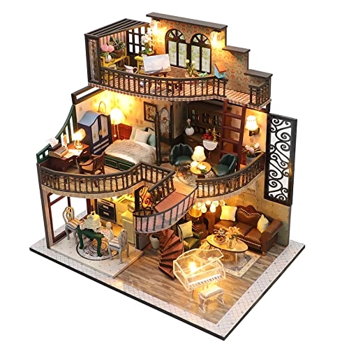 DIY Miniature Dolls House Kit - Cat Coffee Garden