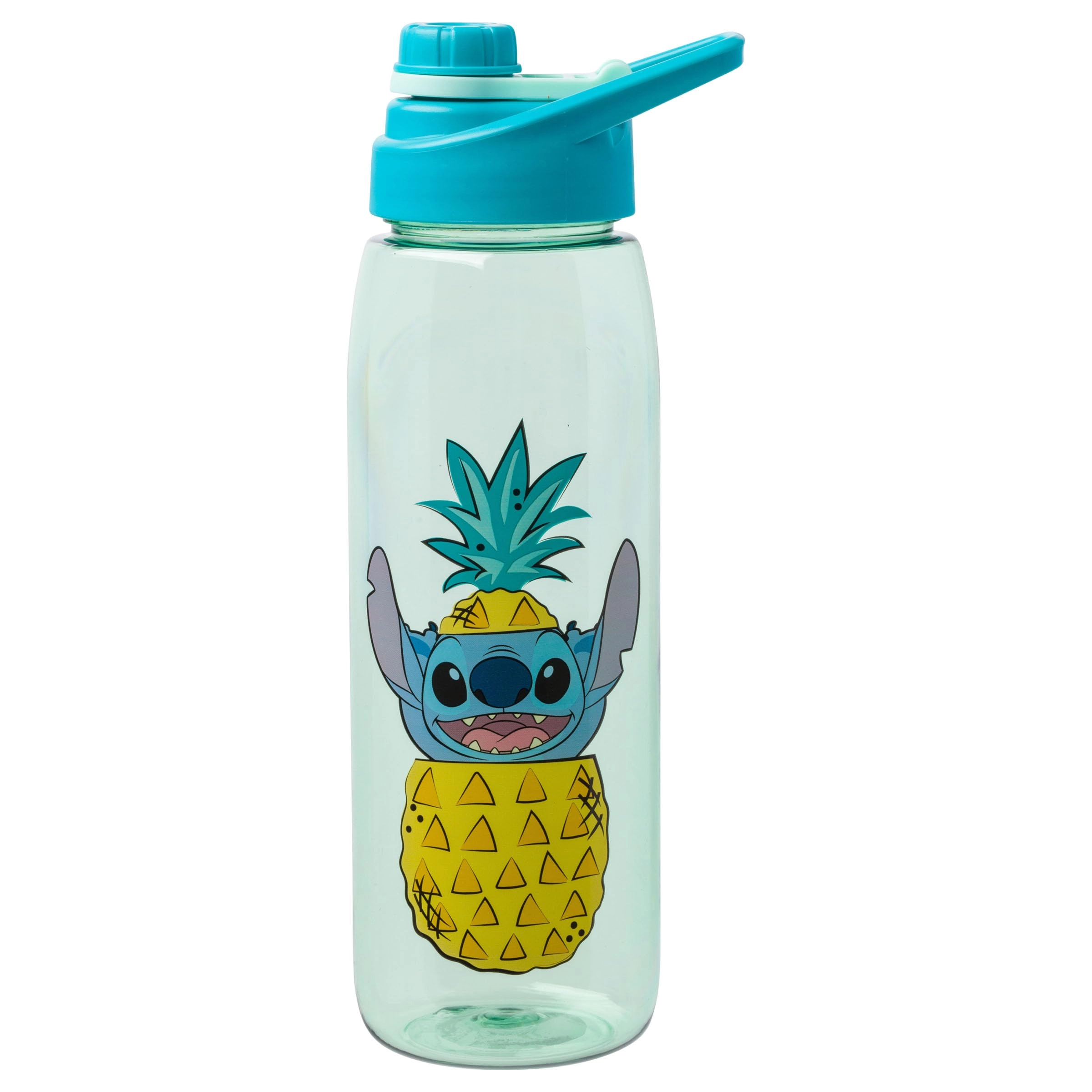 Silver Buffalo Lilo and Stitch Pineapple Water Bottle - Screw-On Lid