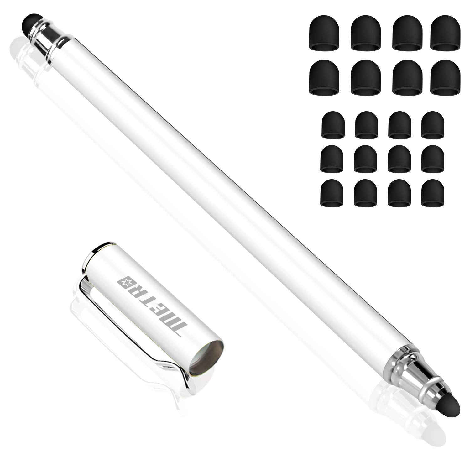 Redvolts Stylus Pen - Capacitive 2-in-1 20PCS Tips White