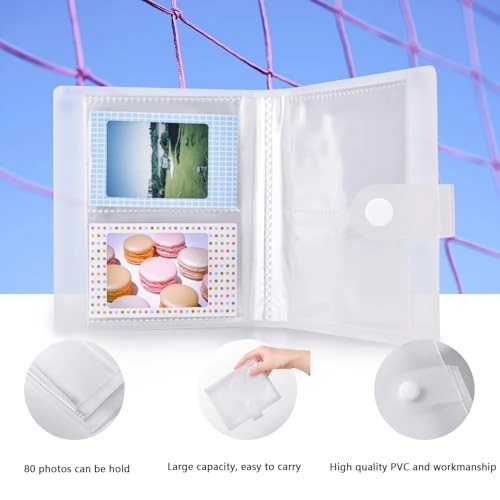 Clear Case - with Strap + Mini Photo Album - 80 Photos + Selfie Mirror + DIY Stickers - x2 + Color Filter - x4
