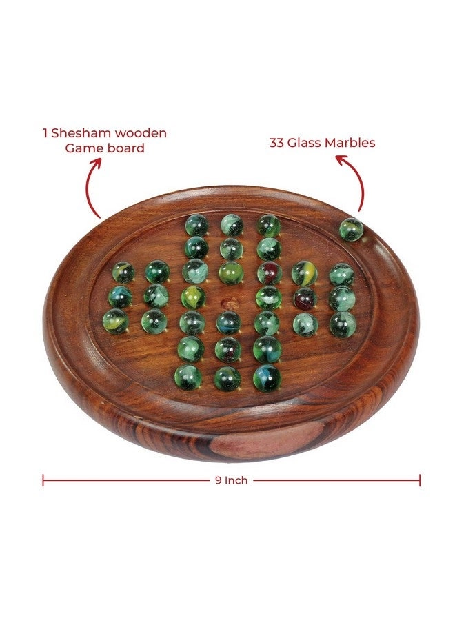 Desi Toys Brainvita Marble Game - Classic Wooden Solitaire Single Player Ages 8+