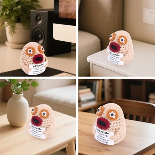 Mini Funny Knitted Potato - 7.5cm