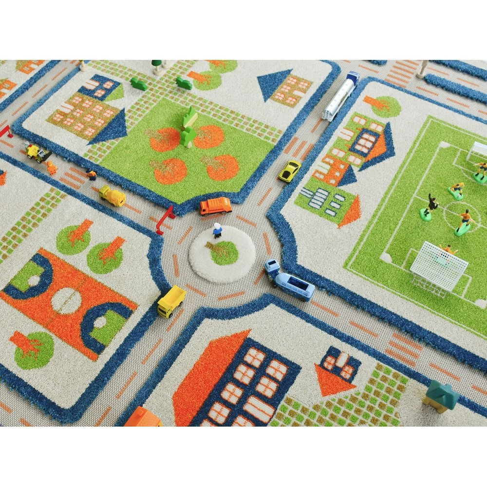 Traffic Design Educational 3D Carpet Playmat - Traffic Blue 12 months