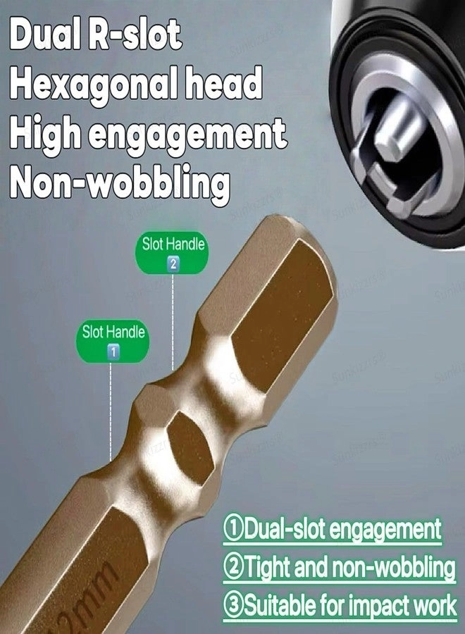 Hex Cross Sawtooth Tile Drill Bits - Alloy Steel 5 Pcs 12mm