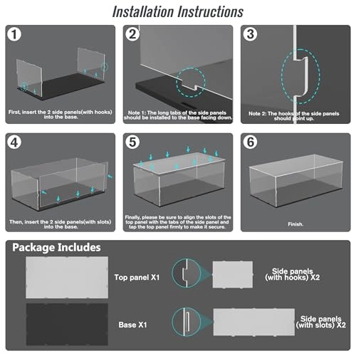 Clear Acrylic Model Car Display Case - 1pc 1/8 1/10 Lego 42083/42096/42125/42143