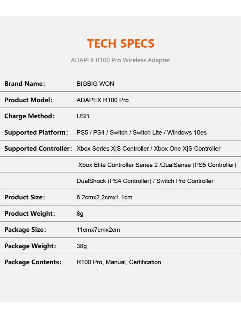 R100 Pro - Wireless Switch PS4 Windows 11&10 PC