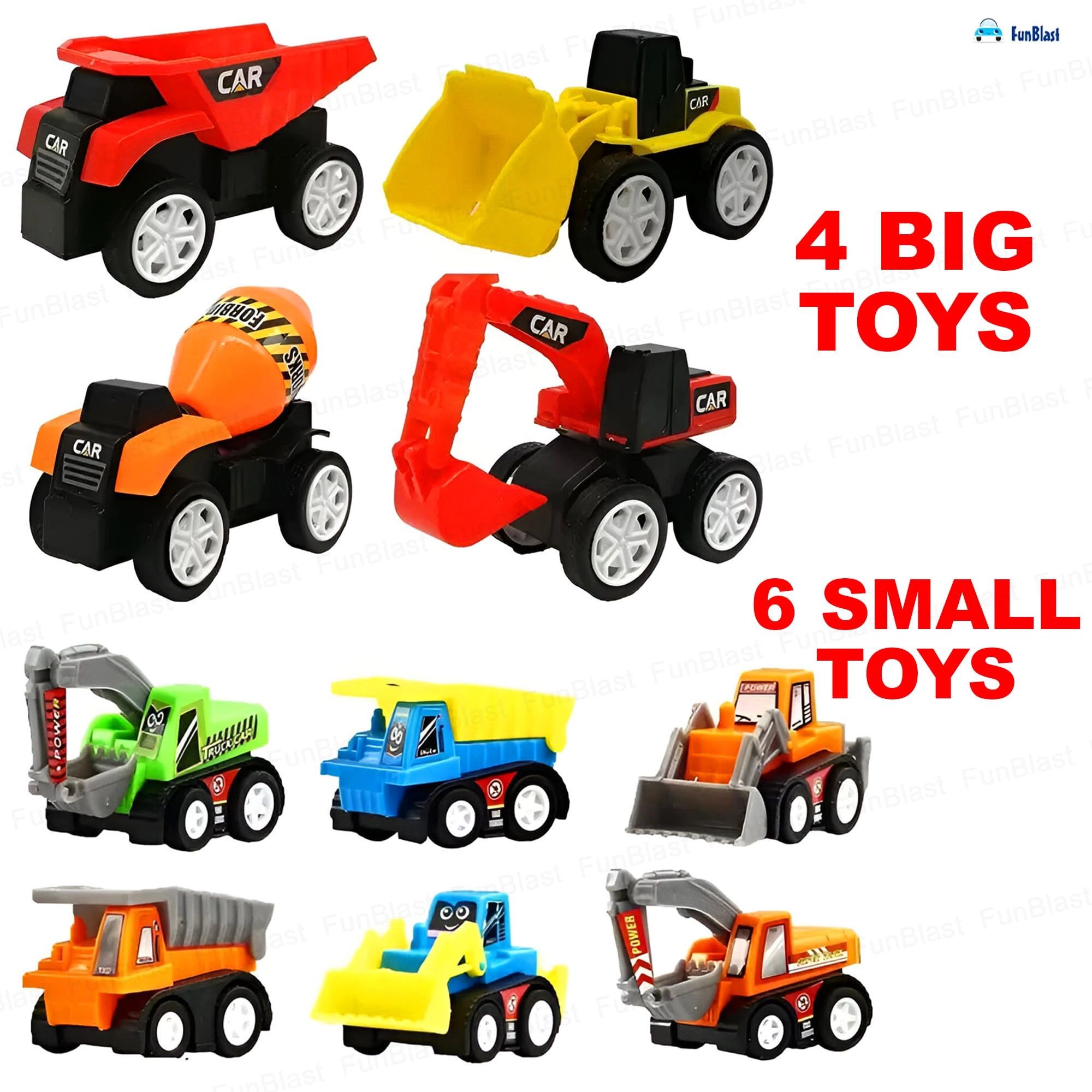 Pull Back Vehicles - 10 pcs