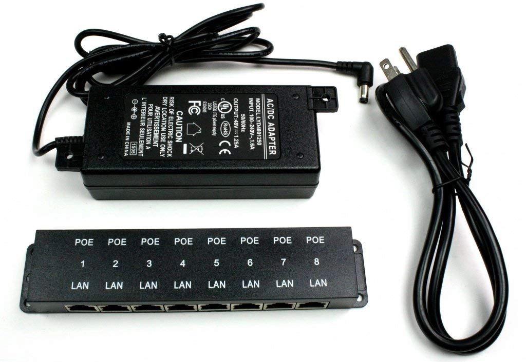 POE-8-48v60w - 48V 60W 8-Port 802.3af 802.3at 10/100 Mbps