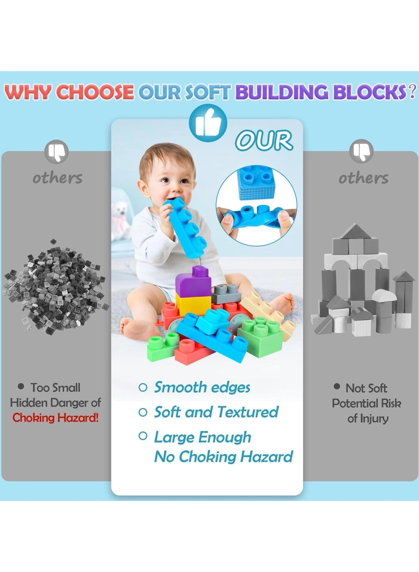 Soft Building Block Sets - 50 pcs