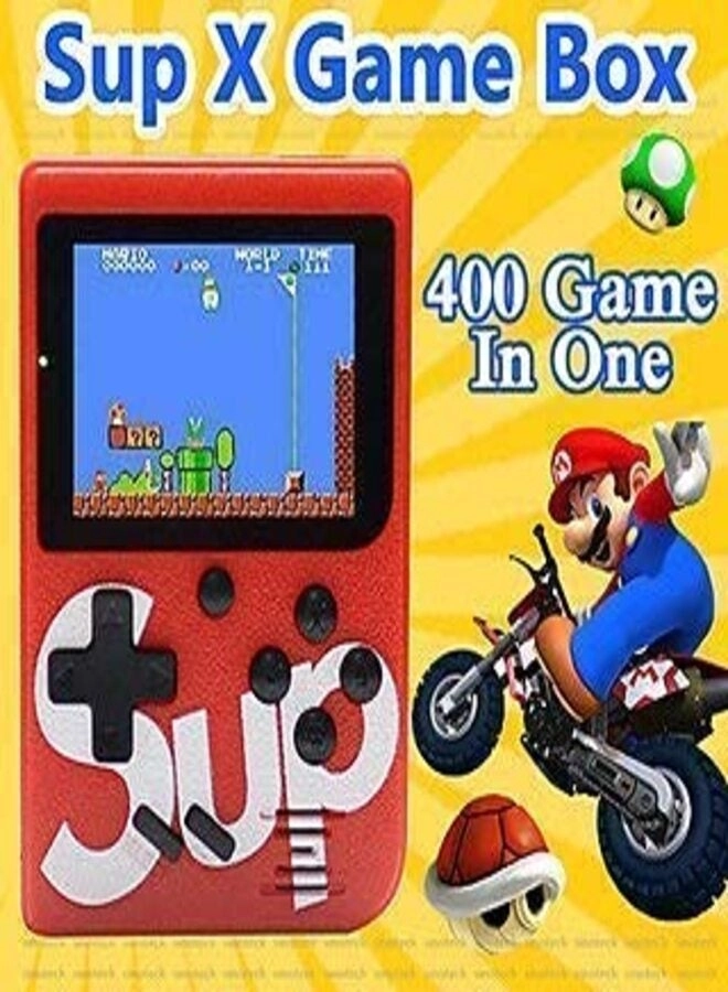 400 in 1 Retro Game Box Console - 3-inch LED Red + Wireless Gamepad