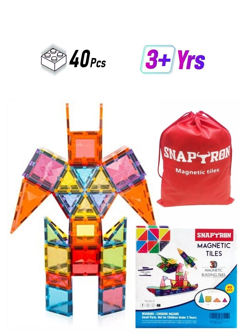 SNAPTRON Magnetic Blocks - Construction 40 pcs