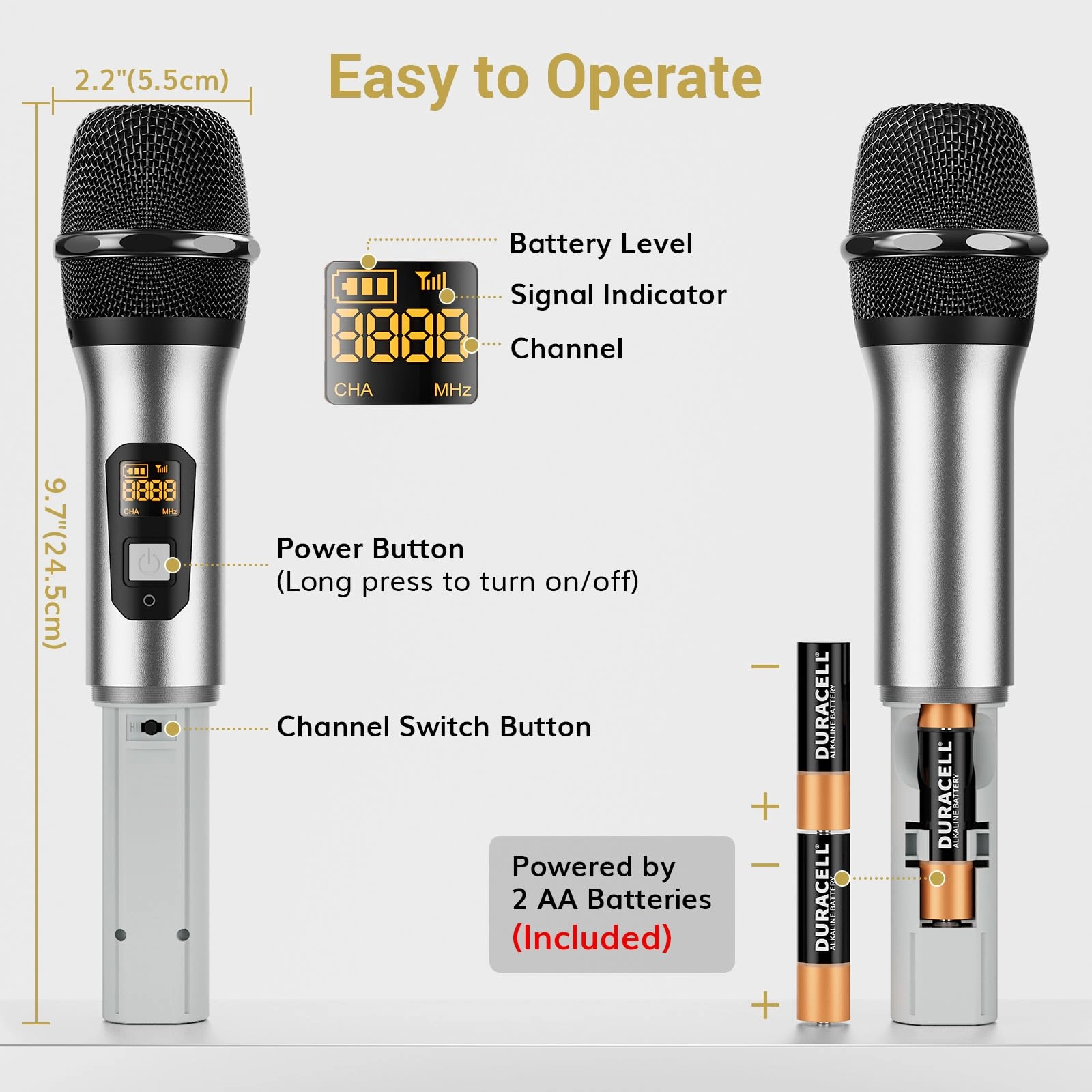 Wireless Microphones System - 4 UHF