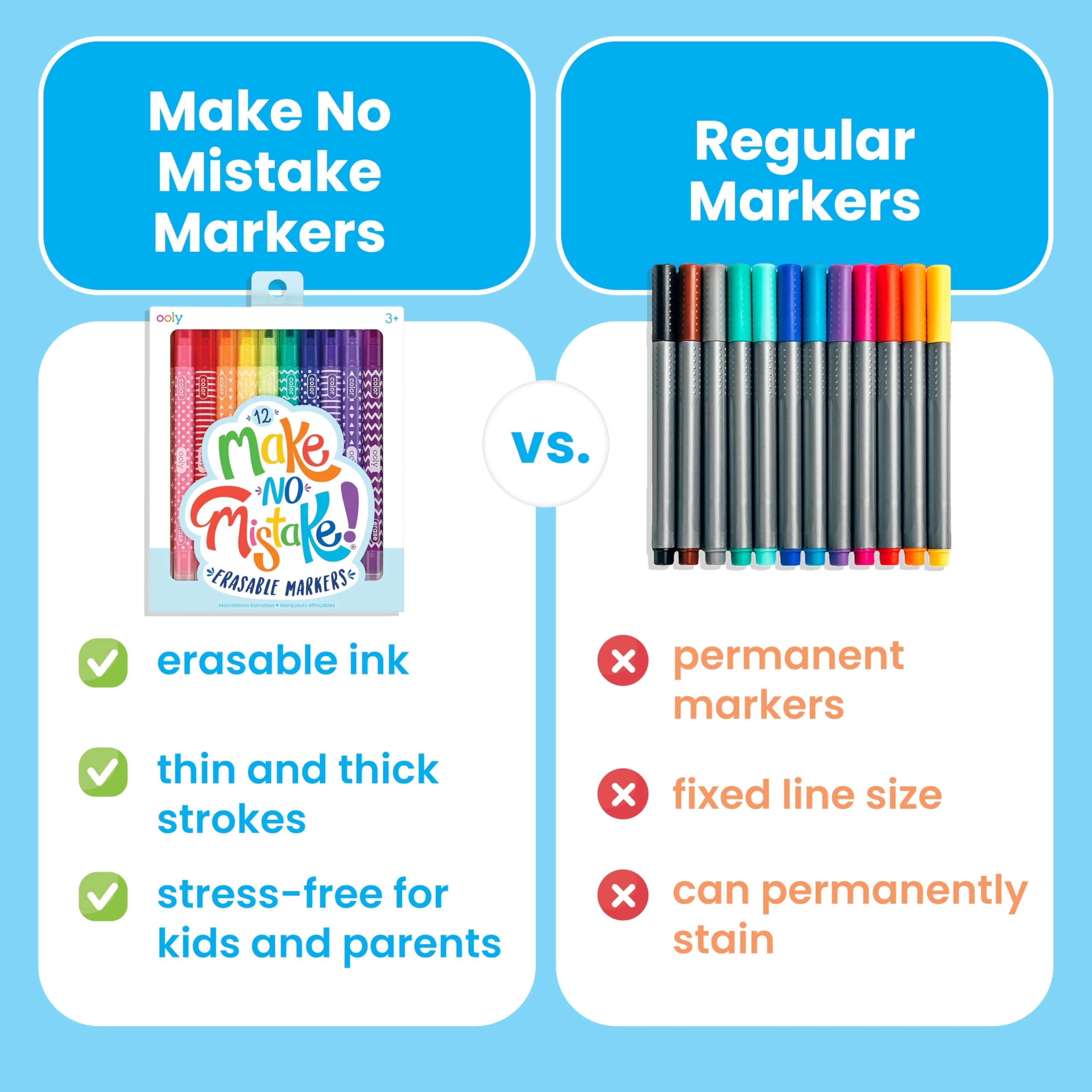 Make No Mistake Erasable Markers - Multicolor Medium