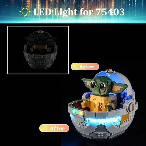 LED Light Kit for LEGO 75403 Grogu with Hover-Pram