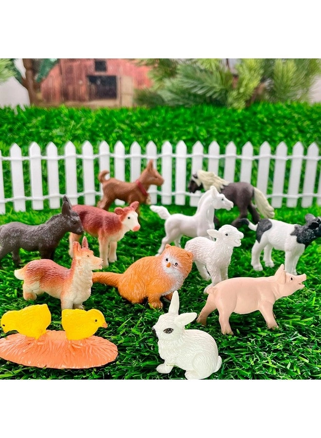 Farm Babies TOOB - Donkey + Pony + Goat + Lamb + Horse + Cat + Corgi + Pig + Chicken + Holstein + Bunny