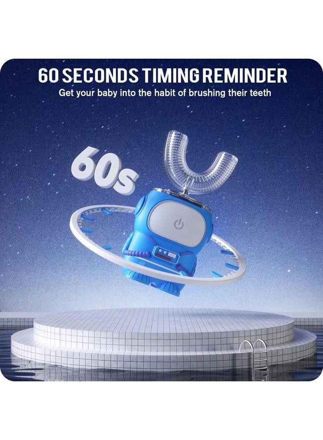 Ultrasonic Kid's U-Shaped Electric Toothbrush - IPX7 Waterproof Five Cleaning Modes 60S Smart Reminder