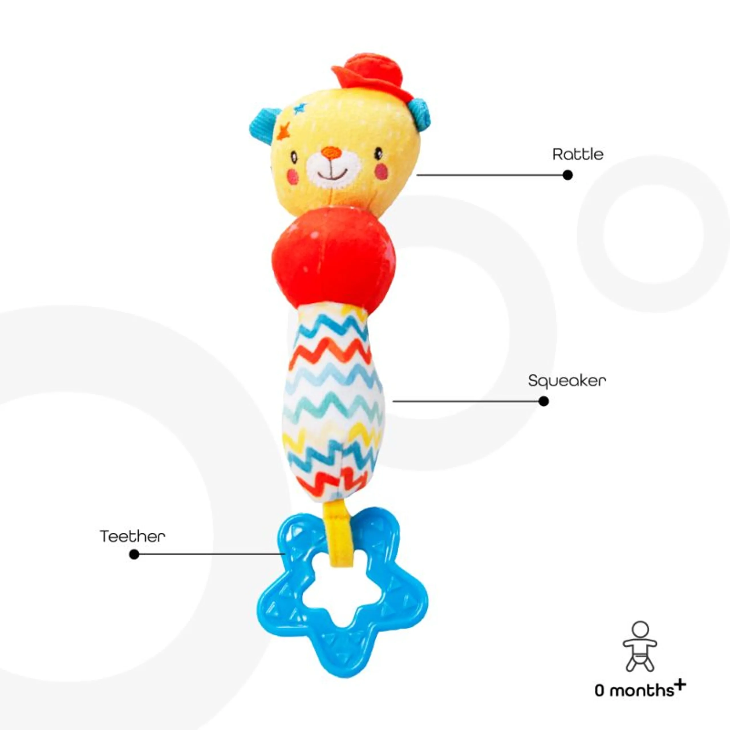 Soft Rattle Plush Toy - Suitable for 3 months & above