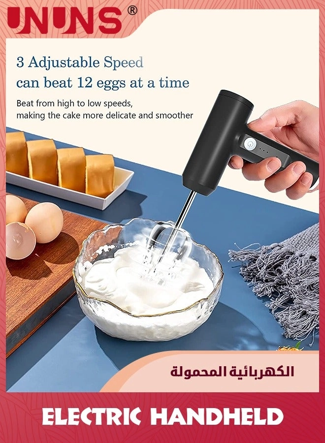 Hand Mixer - Cordless USB Rechargeable 3-speed