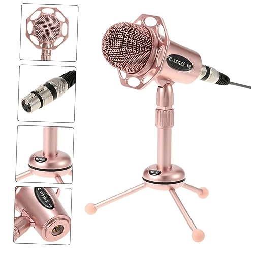 Universal Condenser Microphone - Pink USB with Stand