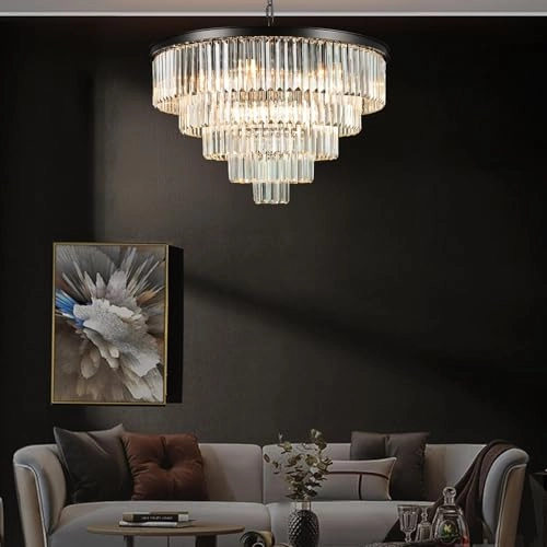 16 Lights Large Crystal Chandeliers - 3 Colors Temperature Adjustable
