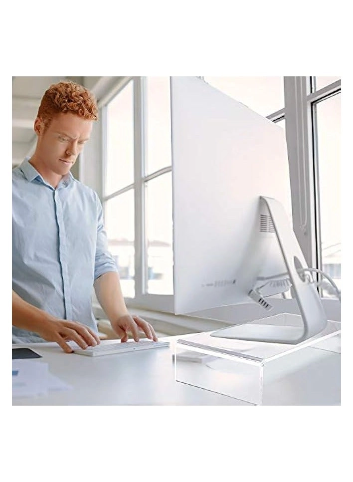 Acrylic Monitor Stand - 2 Pcs 16 x 8 x 3 Inch