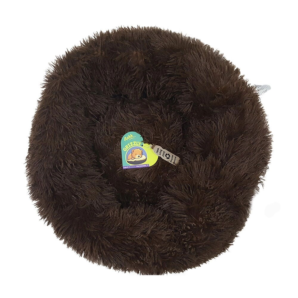 Velor Round Plush Dog Bed - 50 x 15cm