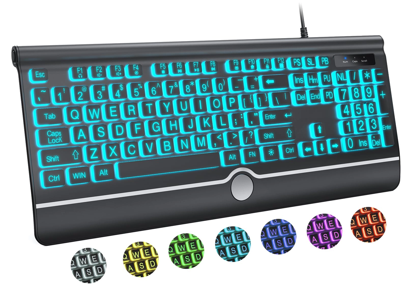 Large Print Backlit Keyboard - QWERTY Wired/Wireless