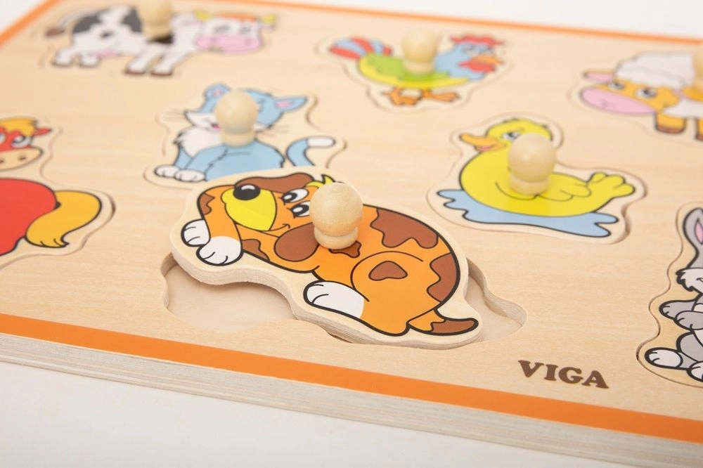 Farm Animals Knob Puzzle - Suitable for 18 months & above 8 pieces