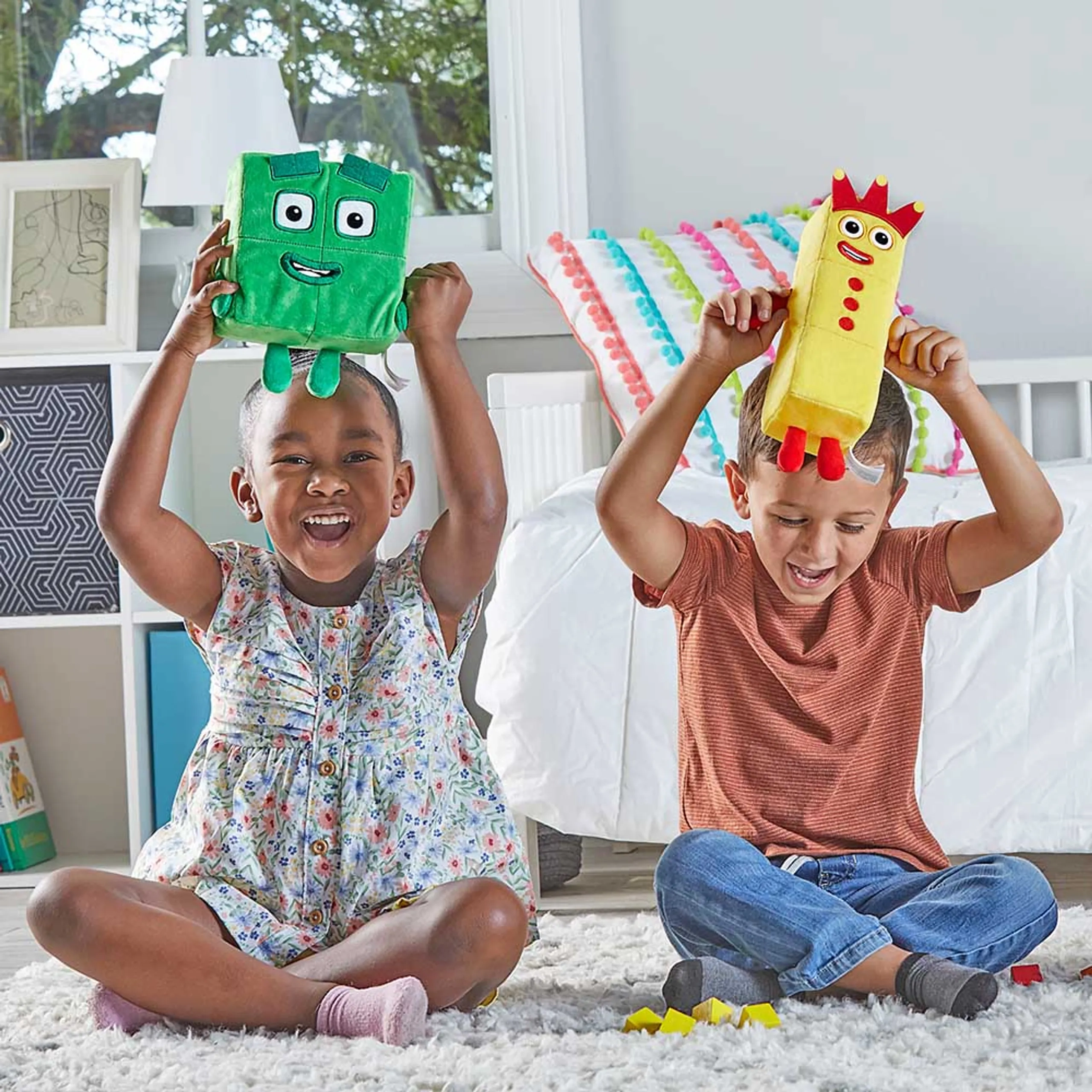 Numberblocks Three & Four Plush Toys - Suitable for 18 months & above 2pcs