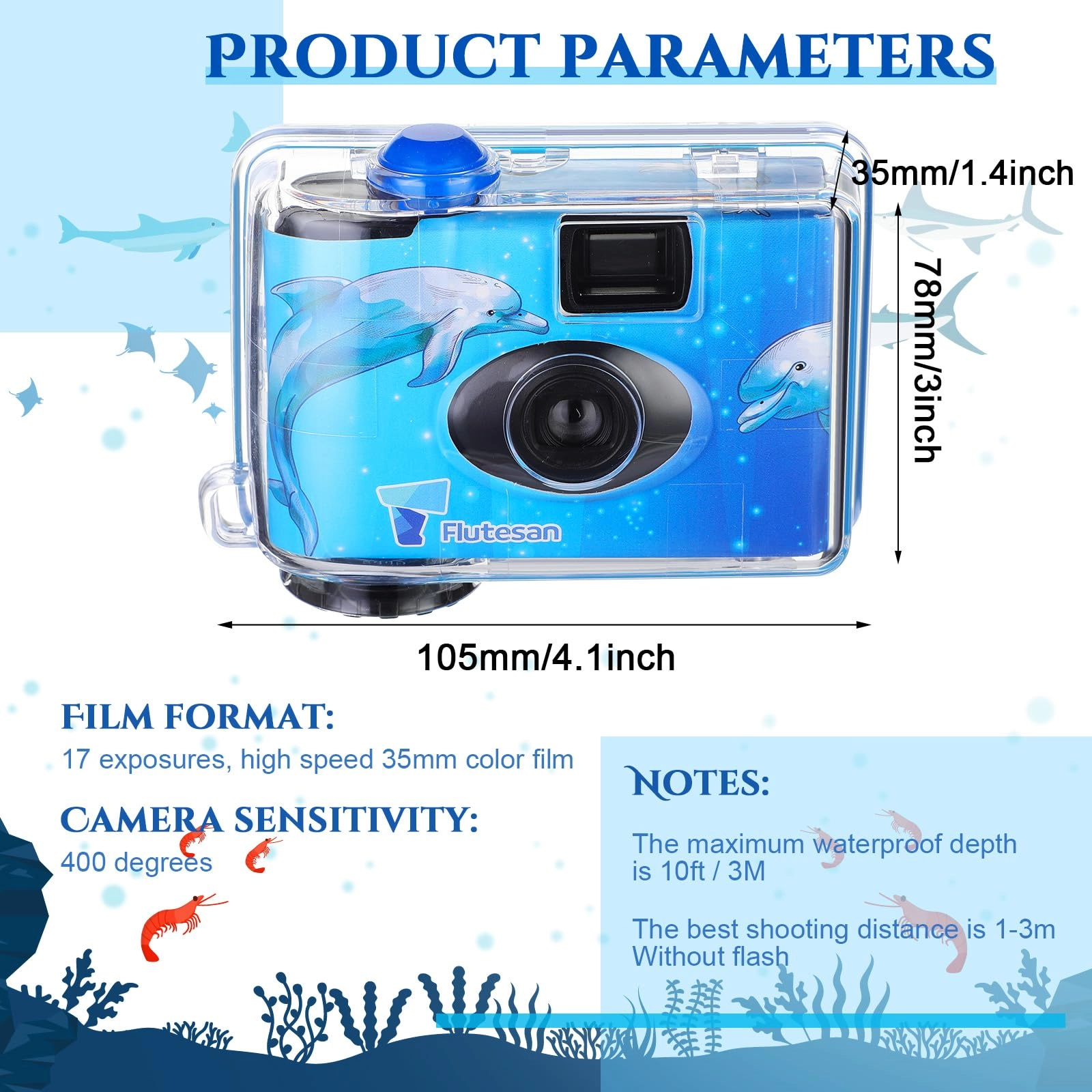 Disposable Camera - 3 Pcs Waterproof 35 mm With Flash