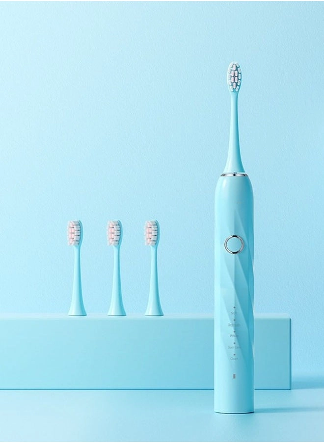 Electric Toothbrush - Super Soft Blue 4 Different Heads
