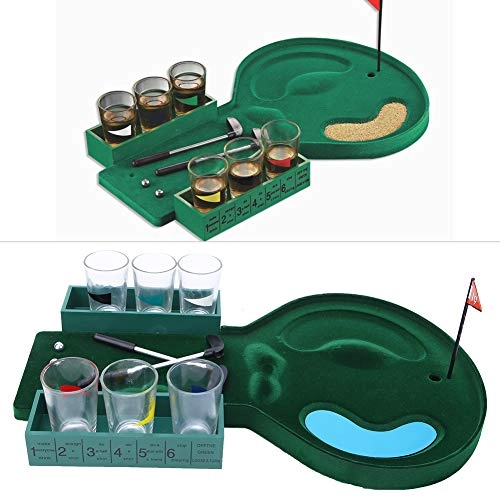 Toy Tabletop Golf Game - Mini Beer Golf Set 6 wine glasses