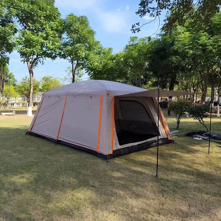 double layer outdoor camping tent - two bedrooms and a living room 4-6 person