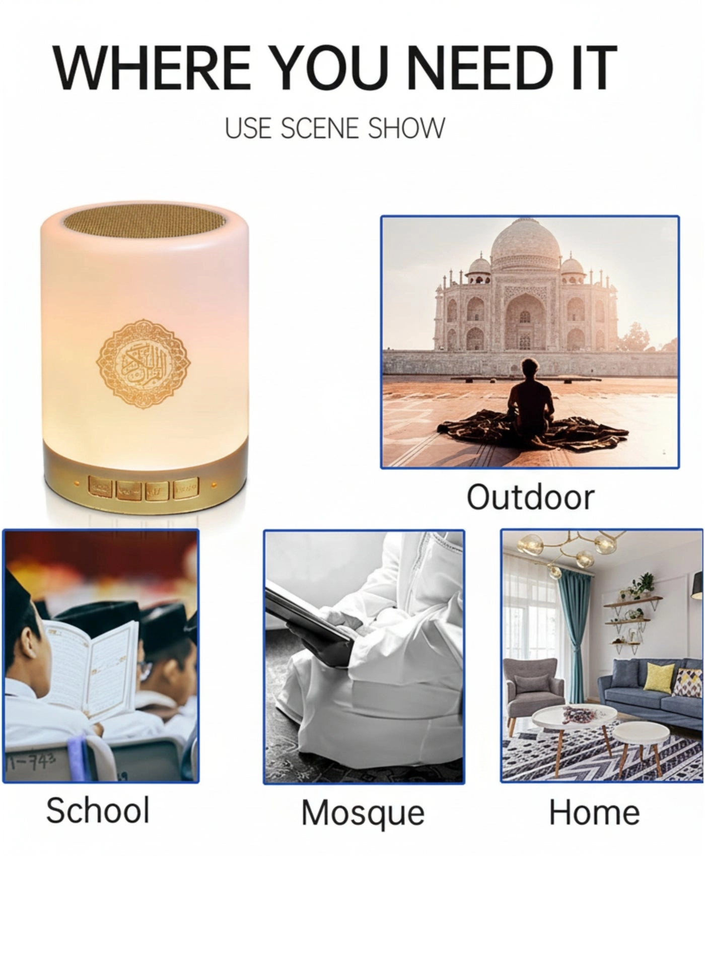 Portable Quran Speaker - 18 Reciters 14 Translations