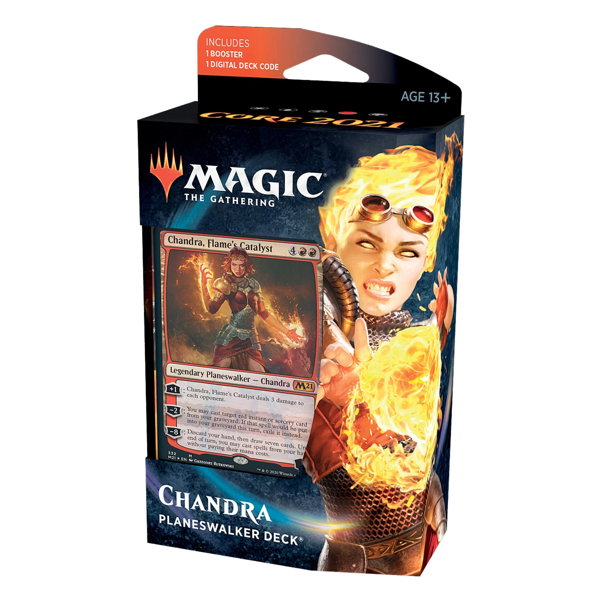 Magic: the Gathering Chandra, Flame’s Catalyst Planeswalker Deck - Core Set 2021 (M21) 60 Card Starter Deck