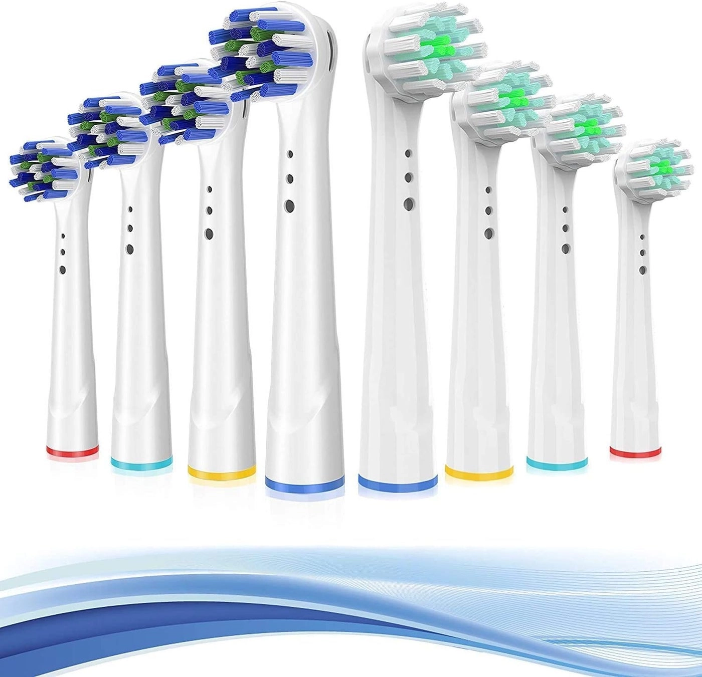 TINGOX Precision Clean Brush Heads - 8 Pack Compatible with 7000Pro 10009600 500030008000