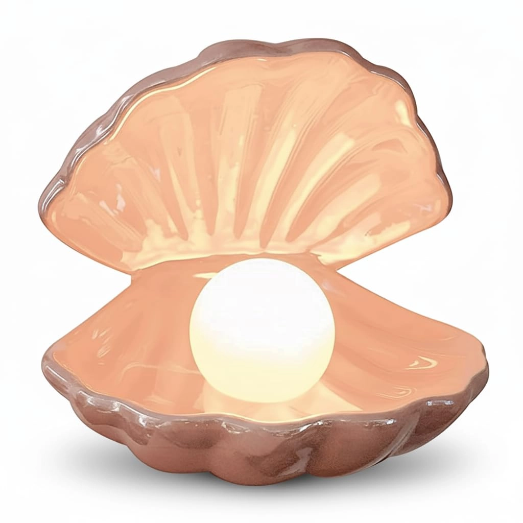 MADE IN INDIA Shell Pearl LED Lamp - Battery Powered Pearl Pink