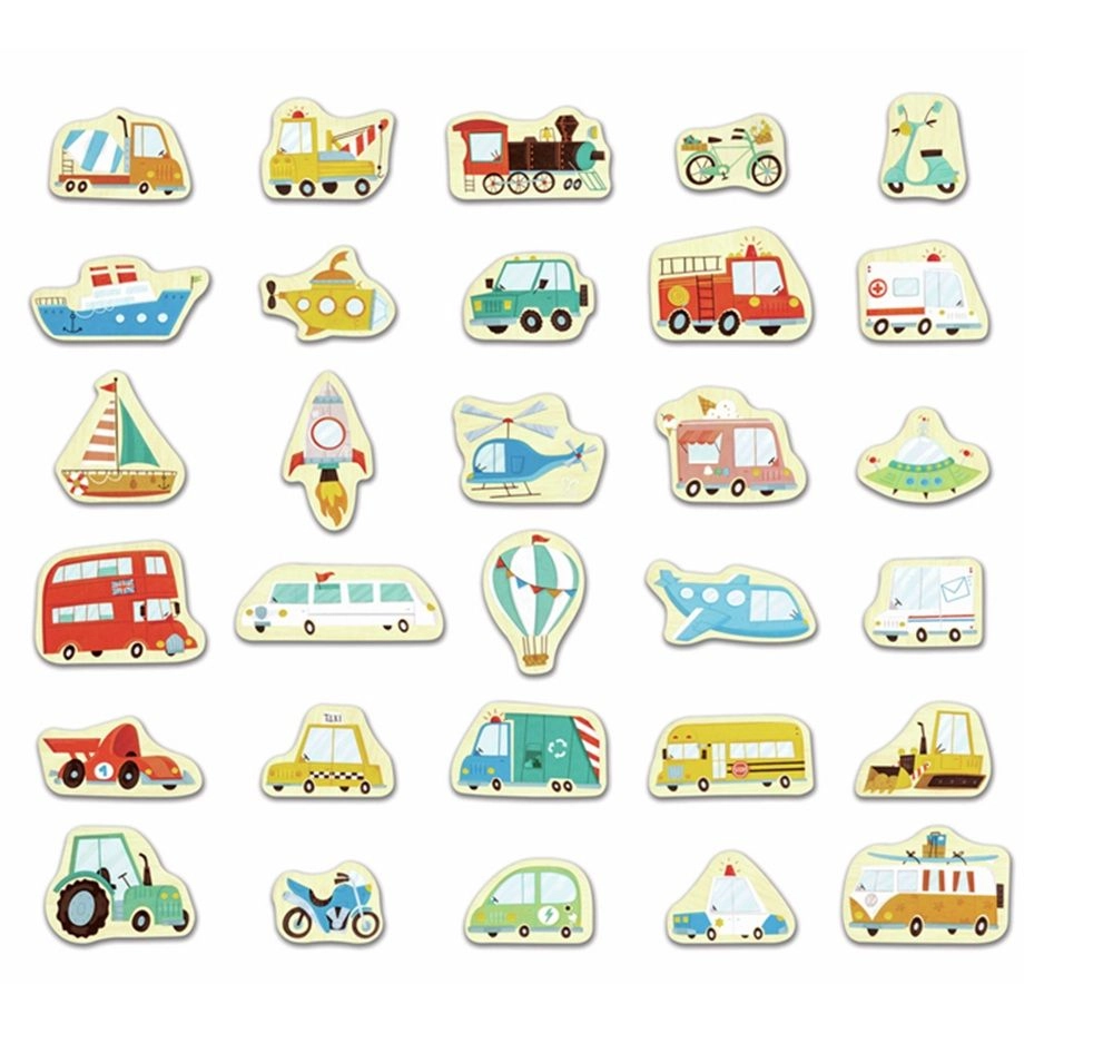Hape Wooden Magnetic Vehicles - 30pcs