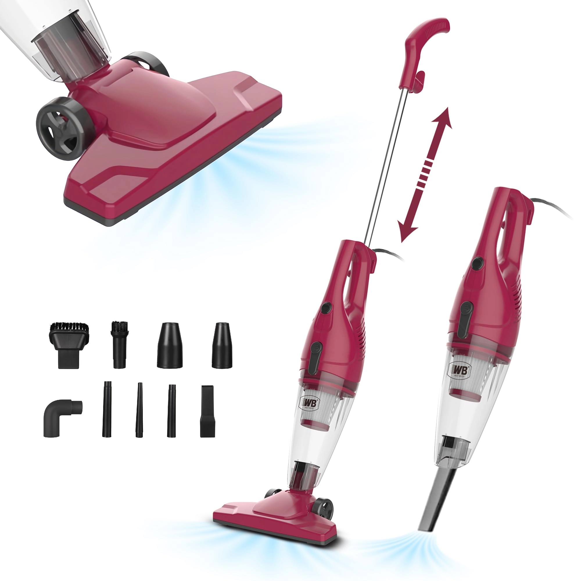 WB West Bayou 2-in-1 Handheld Stick Vacuum Cleaner - 600W 17000Pa 0.8L